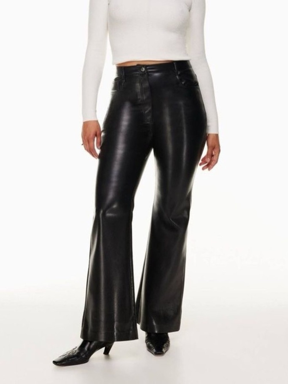 ‎Wilfred By Aritzia The Melina Flare Pant High-Waisted Vegan Leather Pants